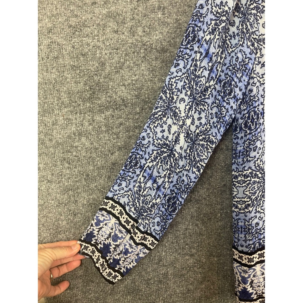 Lucky Brand Blouse Womens XL Pink Blue Excellent Paisley Patchwork Long Sleeve - Picture 4 of 14